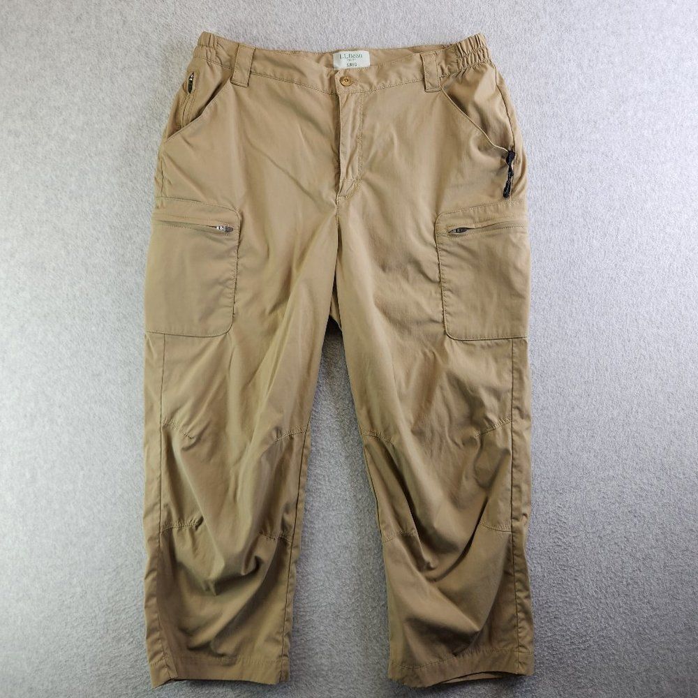 LL Bean Capri Pants Womens S Beige Articulated Gardening Hiking Tropicwear